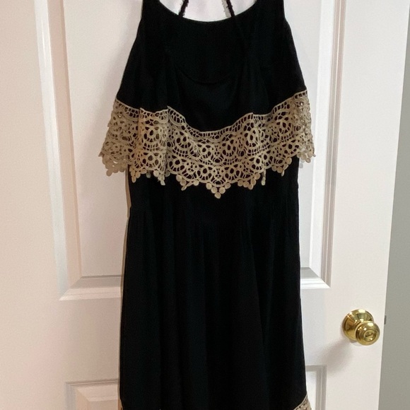 Free People Intimately Womens Sz XSmall Star Slip Crochet Black Boho Dress - Picture 8 of 16
